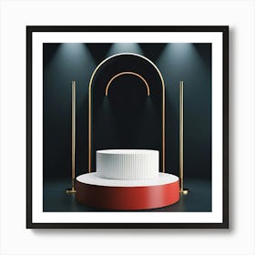 White Cake On A Stage Art Print