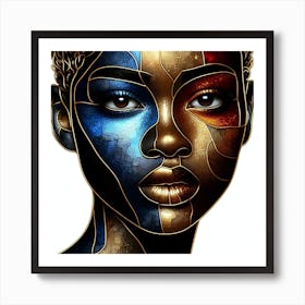 Abstract Portrait Of A Girl 1 Art Print