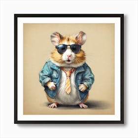 Hamster In A Suit 5 Art Print