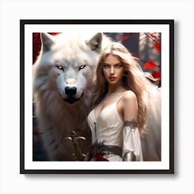 White Wolf Art Print