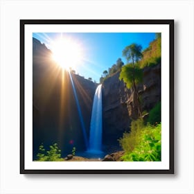 Waterfall - Waterfall Stock Videos & Royalty-Free Footage Art Print