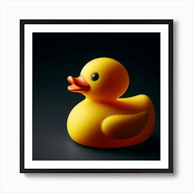 Rubber Duck Isolated On Black 1 Art Print