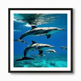 Dolphins In The Ocean Art Print