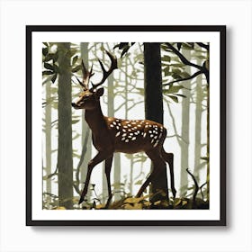 Deer In The Woods 20 Art Print