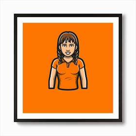 Cute girl mascot Avatar Art Print