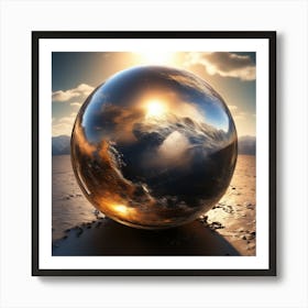 Imagine Earth Into Metallic Ball Art Print