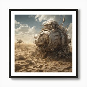 Spaceship In The Desert 3 Art Print