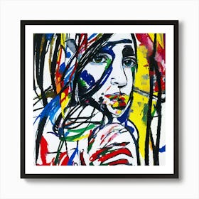 Abstract Portrait, Wall Art Paintings, Artwork Wall Painting For Living, Room Bedroom , Office ,Hallway, Kitchen, Wall Decors Art Print Art Print