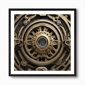 Realistic Gear Flat Surface Pattern For Background Use Sf Intricate Artwork Masterpiece Ominous Art Print