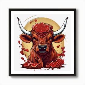 Bull With Horns Art Print