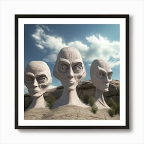 Alien Easter Island 1 Art Print