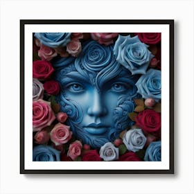 Blue Roses 3 Art Print