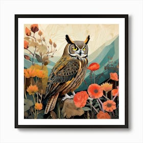 Bird In Nature Great Horned Owl 3 Art Print