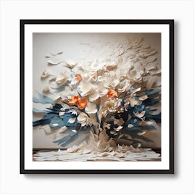 Flowers of white paper 5 Art Print