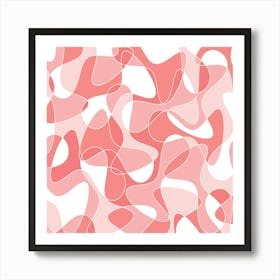 Abstract Pink And White Pattern 1 Art Print