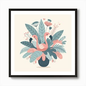 Jungle Bouquet, Vector art 2 Art Print