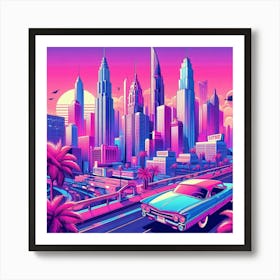 80s Cityscape 1 Art Print