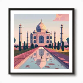 A Taj Mahal In Agra Lofi Illustration 1719953472 2 Art Print