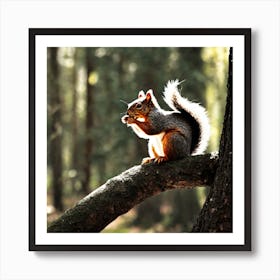 Squirrel In The Woods 1 Art Print