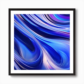 Abstract Blue Wavy Background Art Print