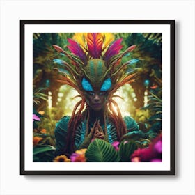 Imagination, Trippy, Synesthesia, Ultraneonenergypunk, Unique Alien Creatures With Faces That Looks (6) Art Print