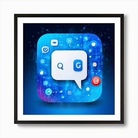 Qq Messaging Social Media Platform App Icon Logo China Communication Network Interface D (1) Art Print