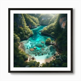 Aerial View Of A Tropical Paradise Art Print