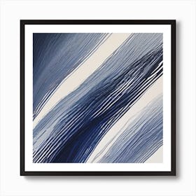 Minimalist Navy Blue Vertical Lines 2 Art Print