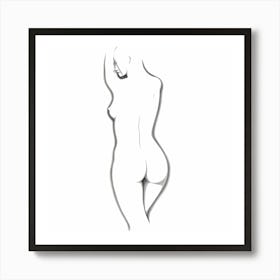 Nude Figure drawing sketch, butt Art Print