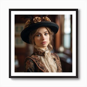 Victorian Woman In Hat 2 Art Print