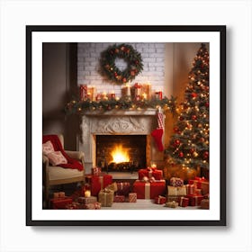 Christmas In The Living Room 2 Art Print