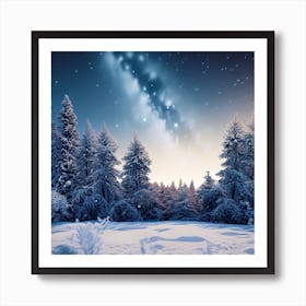 Winter Night Sky 2 Art Print