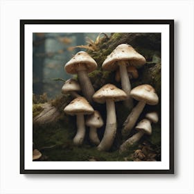 Mushrooms In The Forest 11 Art Print