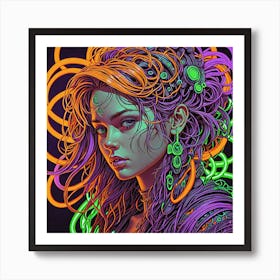 Neon Girl Art Print