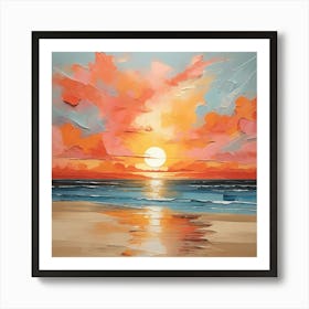 Sunset On The Beach 16 Art Print