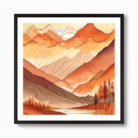 Fall In The Mountains Art Print