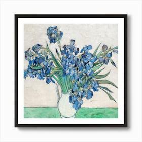 Irises In A Vase Art Print