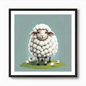 Sheep In The Grass Art Print