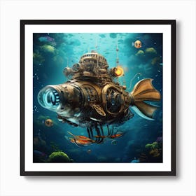 Steampunk Fish Art Print