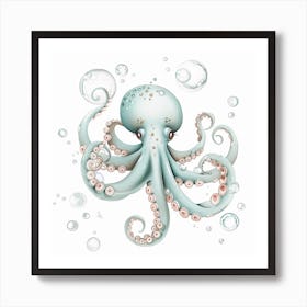 Watercolour Storybook Style Octopus 5 Art Print