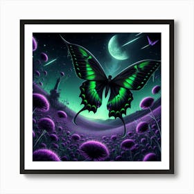 Butterfly In The Night 1 Art Print