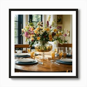 A Photo Of A Beautiful Dining Room Table Art Print