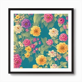 Floral Wallpaper Art Print