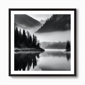 Misty Lake Art Print