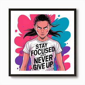 Stay Focused And Never Give Up Art Print