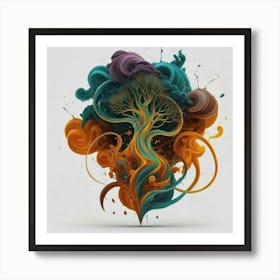 Beautiful paint of African nature with mixed bright colors 6 Art Print