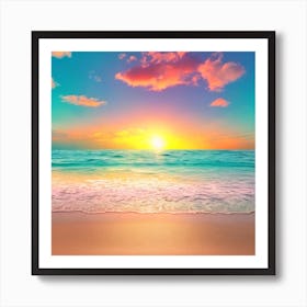 Sunset On The Beach 1 Art Print