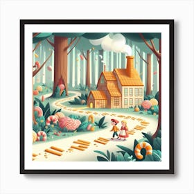 Fairytale House In The Forest Art Print