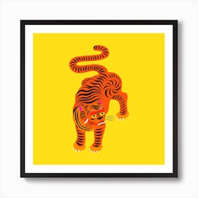 Tiger Yellow Square Art Print