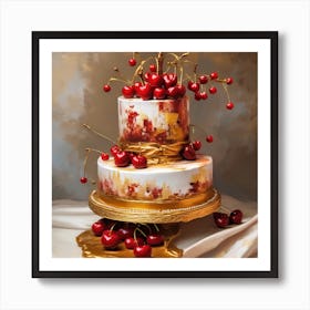 Cherry Cake Art Print